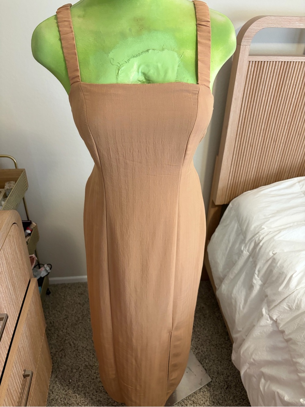 Sadie & Sage Camel Square-Neck Maxi Dress